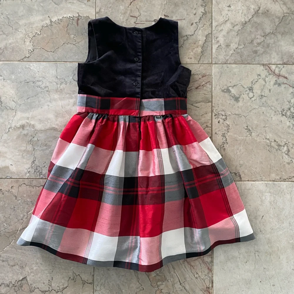 Dress Up by Gymboree Plaid Dress with Bow Size 5 Christmas Excellent Condition